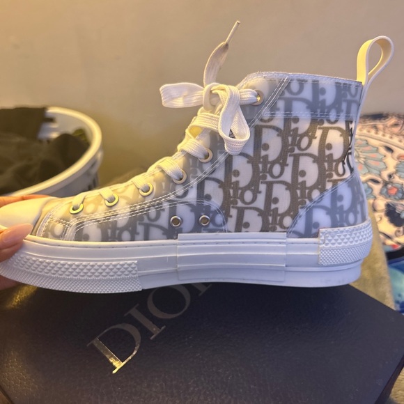 Men’s DiorB-23 hi top oblique canvas sneaker, size 41 - Picture 4 of 11